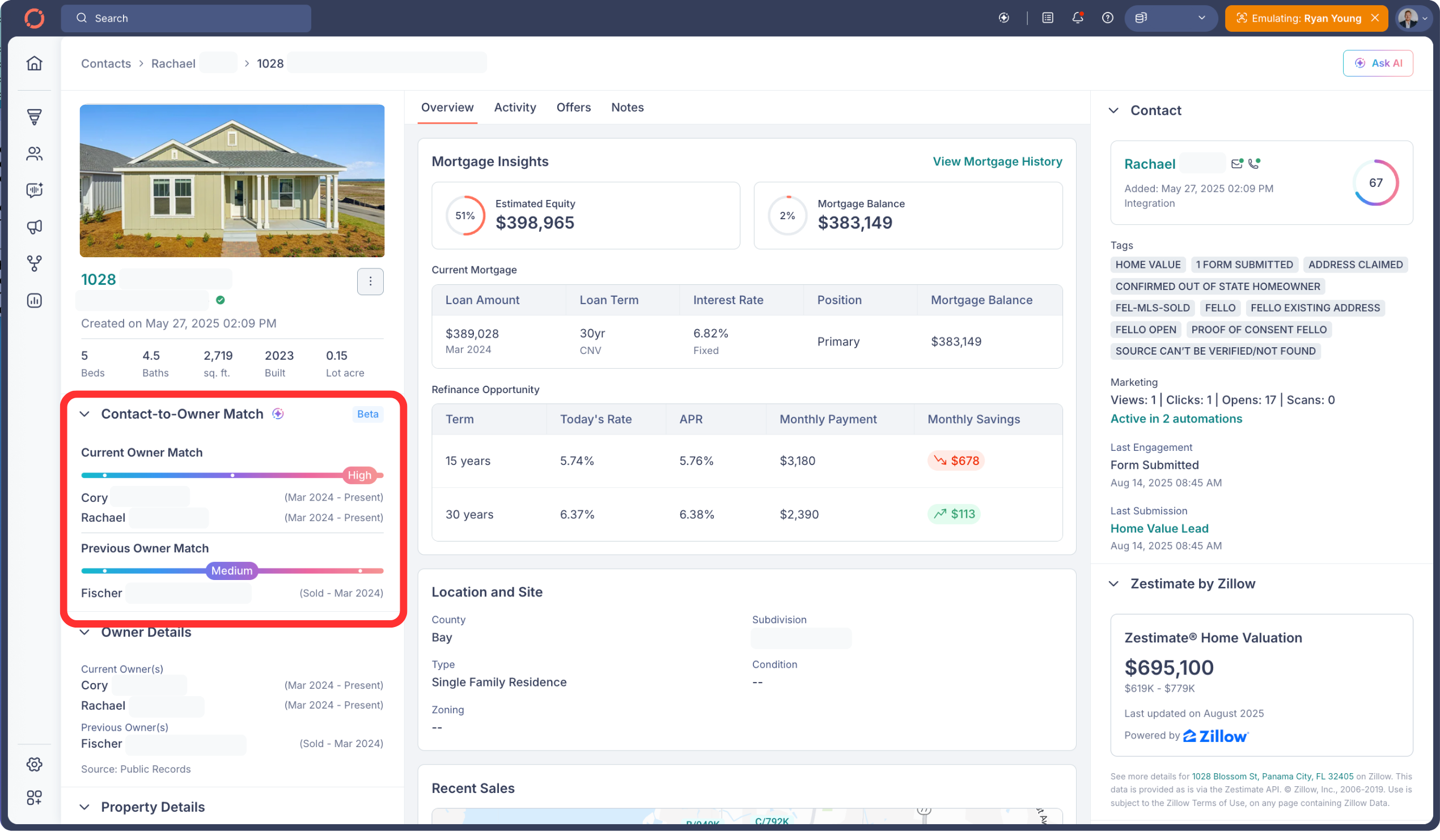 Mortgage Insights - Contact to Owner