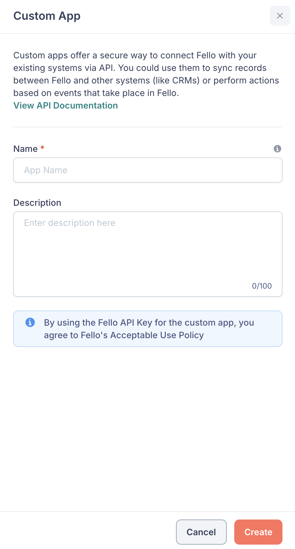 How to generate a Fello API key for Custom Apps