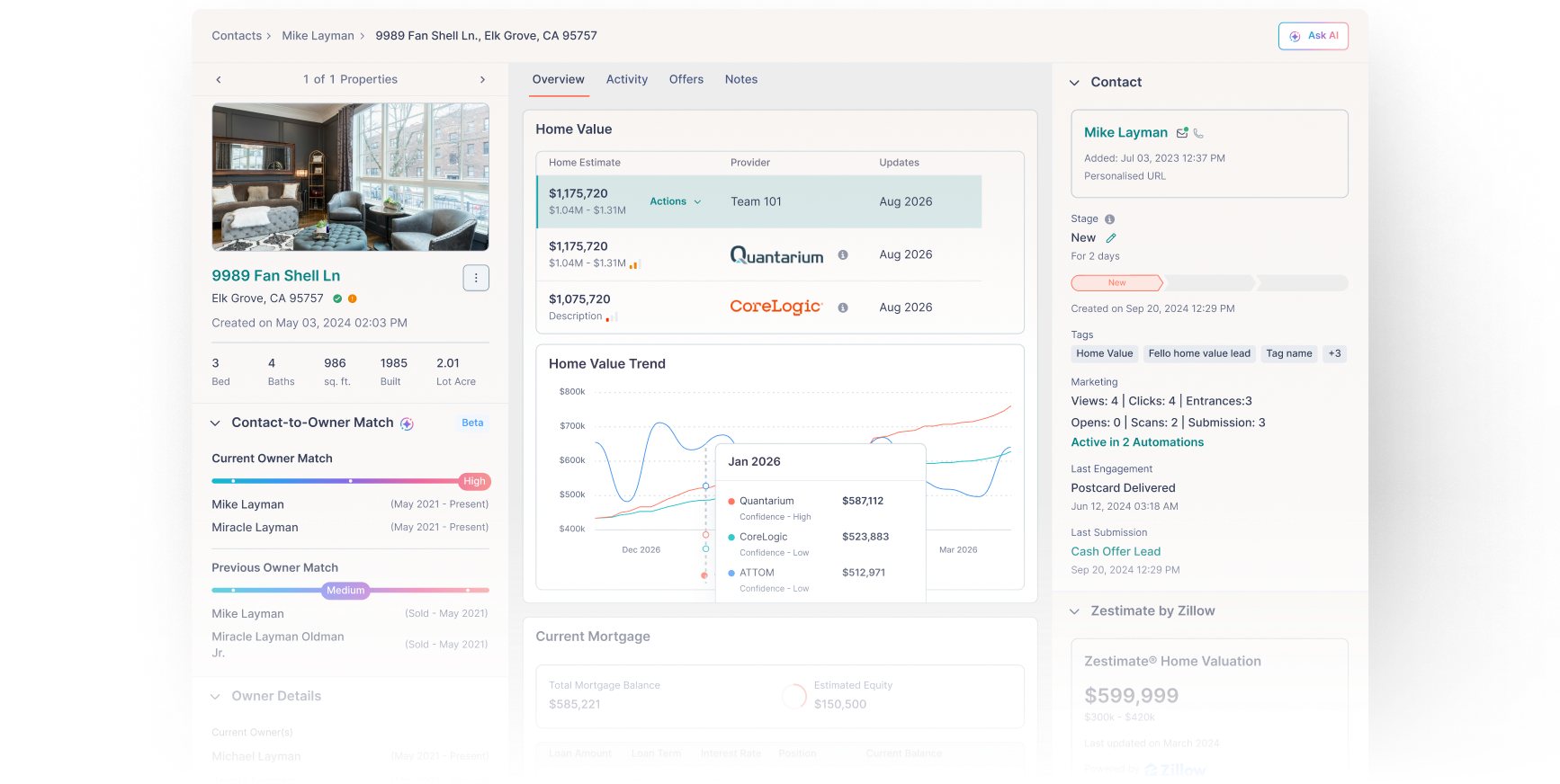 Felix contact intelligence view