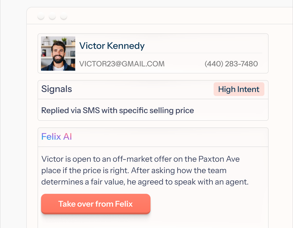 An agent picking up a qualified conversation with full context