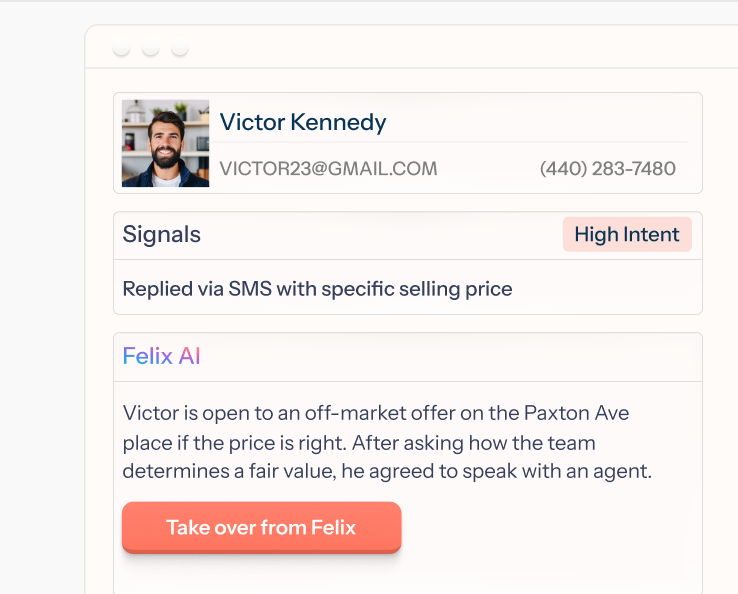 An agent picking up a qualified conversation with full context